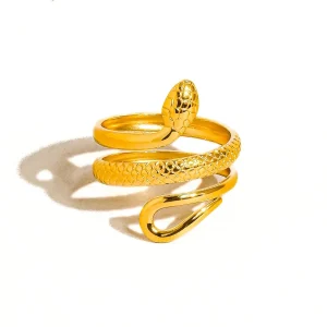18k Gold Non-tarnish Serpent Ring