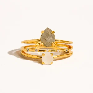 18k Gold Multi Stone Statement Ring